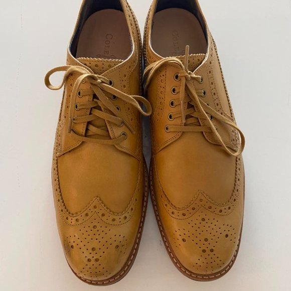 COLE HAAN Size 10 Tan Brogues Leather Brogue Lace Up Shoes main image 7